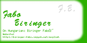 fabo biringer business card